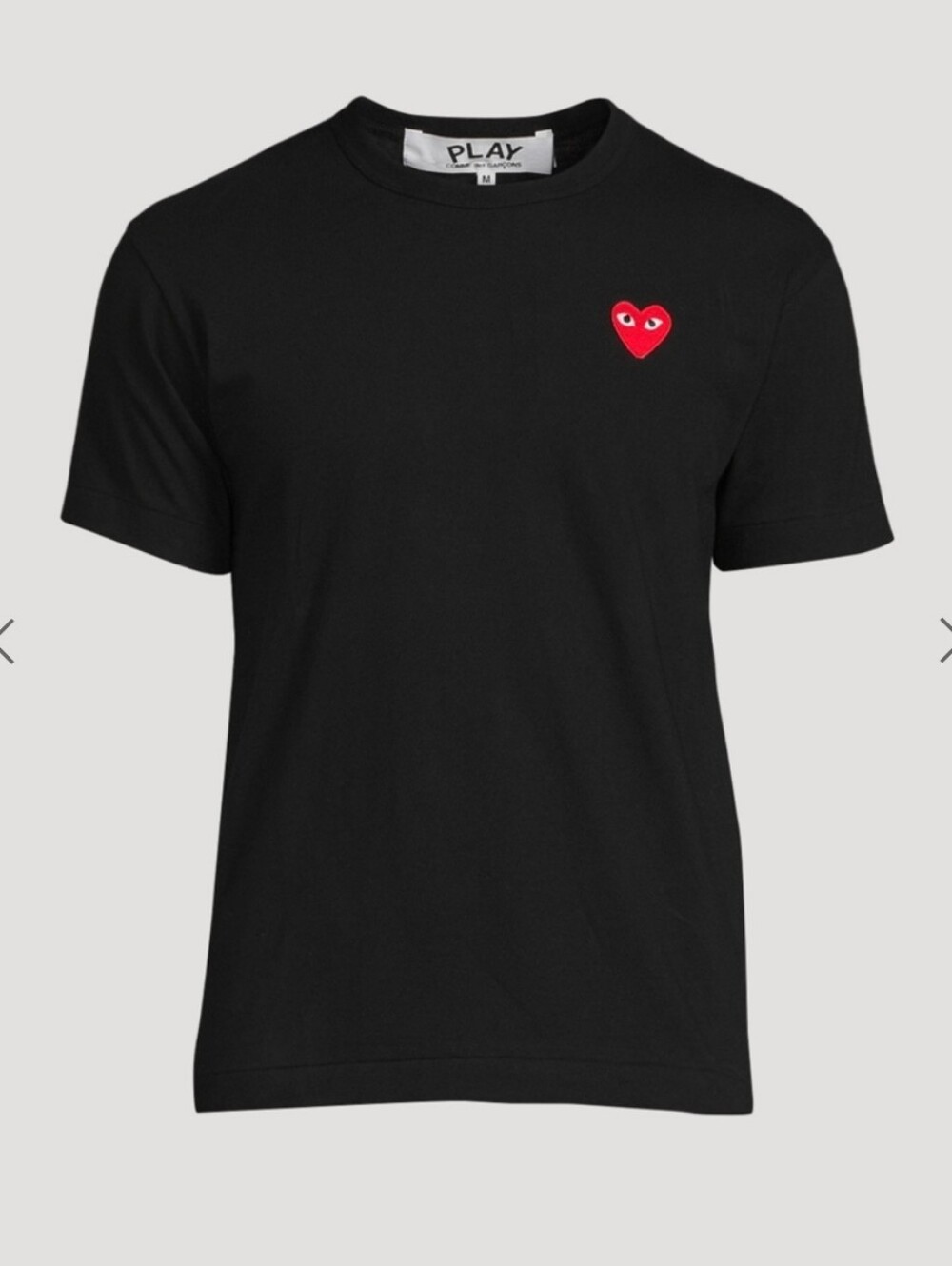 Comme des Garçons PLAY Black T-Shirt with Red Heart Patch